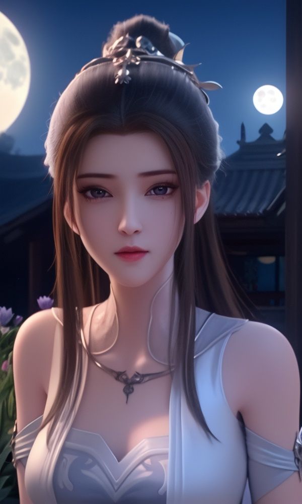 (,1girl, ,best quality, )<lora:337-DA-仙武传-姬凝霜:0.8>,masterpiece, (( , )),, realistic,science fiction,mole, ultra realistic 8k cg, ,tamari \(flawless\),   ,moonlight,full moon, purple flower,       (()), (),