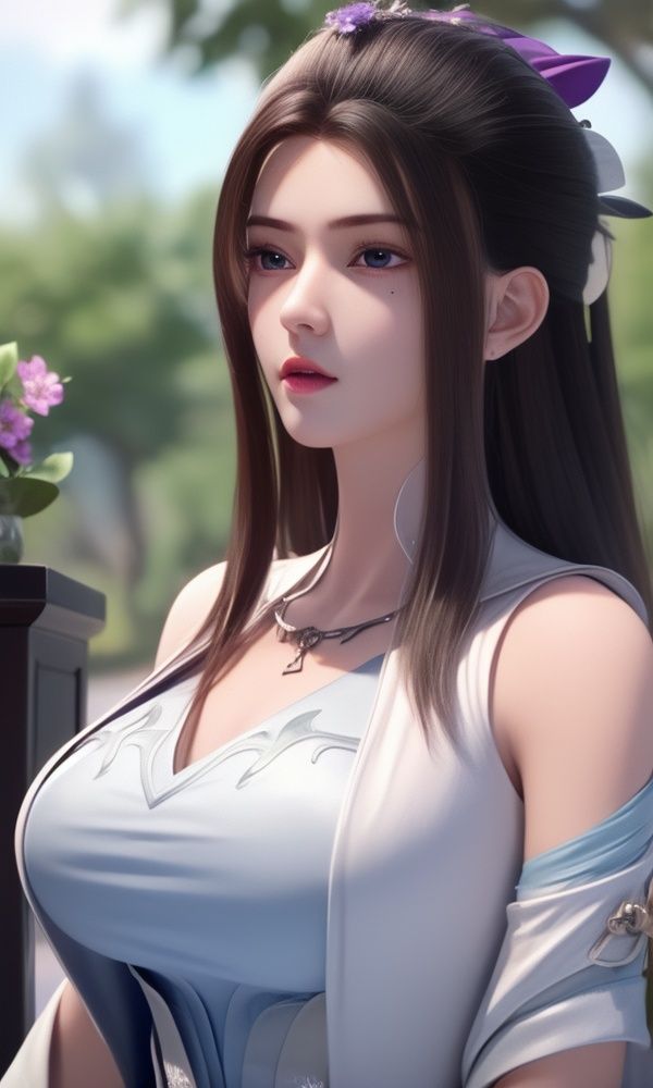 (,1girl, ,best quality, )<lora:337-DA-仙武传-姬凝霜:0.8>,, ,masterpiece, (( , )),, realistic,science fiction,mole, ultra realistic 8k cg, ,tamari \(flawless\),     ,purple flower,       (()), (),
