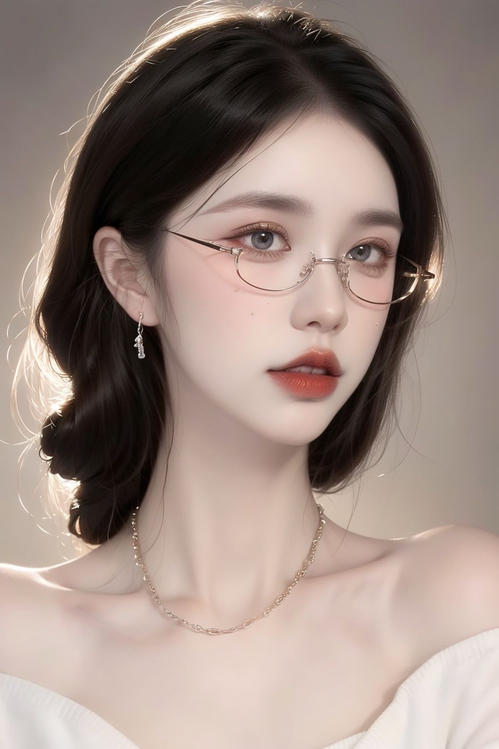 A girl,  long white hair,  flowing hair on Tensor.Art