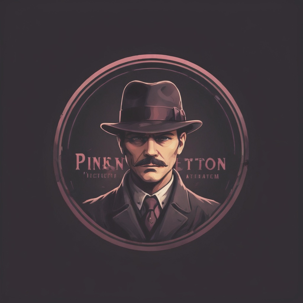A logo for a detective agency named 'PINKERTON',  dark colors,  LOGO on Tensor.Art