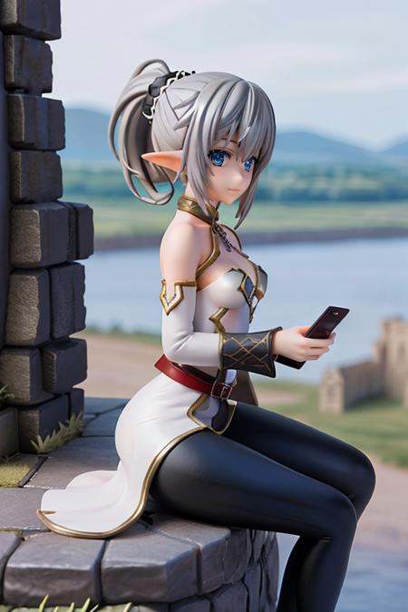 anime,  1girl,  an elf girl looking at smartphone on Tensor.Art