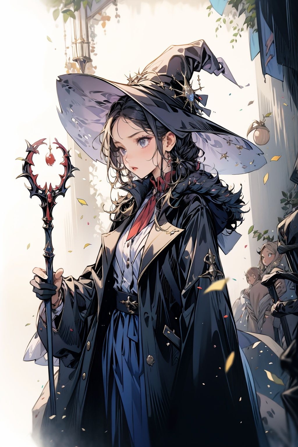  absurdres,incredibly absurdres,reality,realistic,,(solo:1.2),1girl,full_shot,magician,Wand