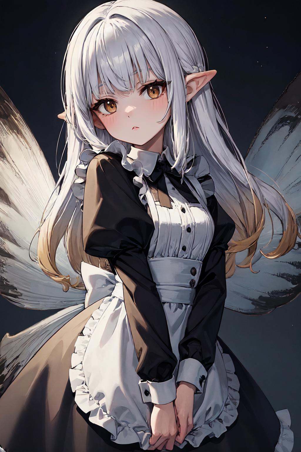 white hair,  gradient hair,  long hair on Tensor.Art