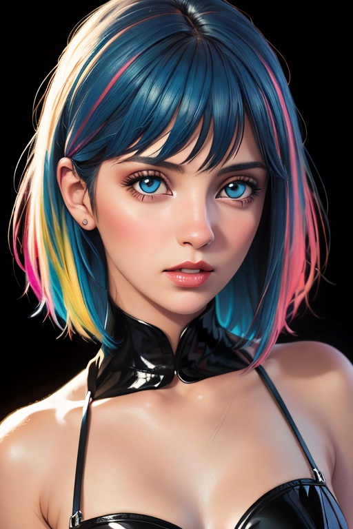 Hyperrealistic hyperdetalization professionally filigreed juicy colors realistic colored lápices de colores dibujo de una chica apasionada jazz con ojos grandes pestañas largas labios delicados busto completo enfoque en el busto.