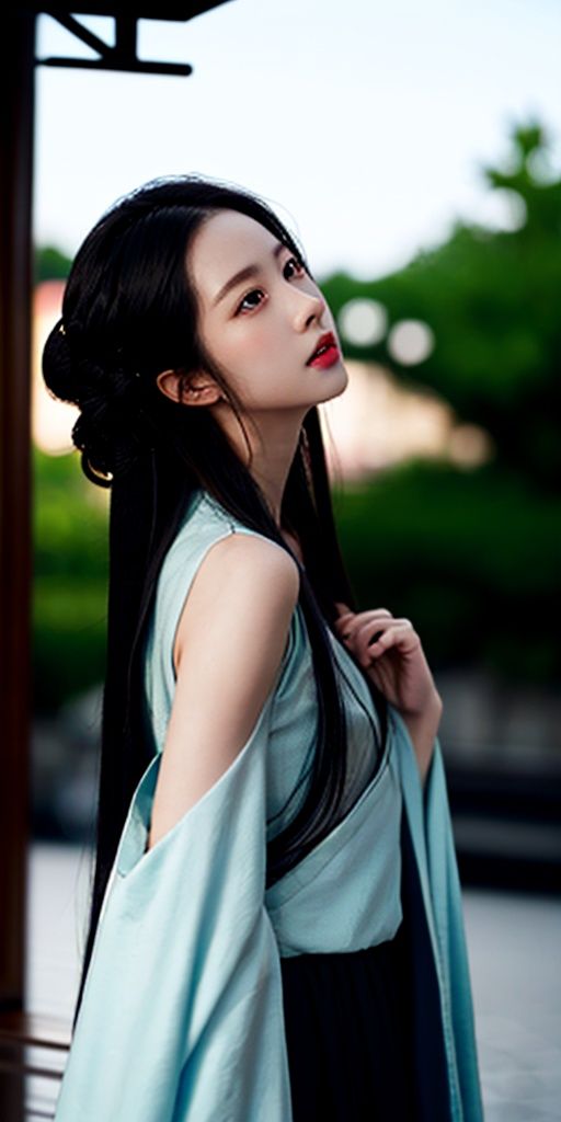  solo, highly detailed, cinematic highlight hair, (best quality), ((masterpiece)),1girl, black hair, long hair, black eyes, realistic,1girl,hanfu