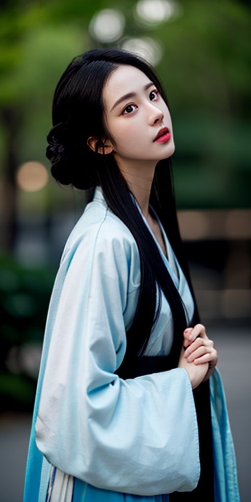  solo, highly detailed, cinematic highlight hair, (best quality), ((masterpiece)),1girl, black hair, long hair, black eyes, realistic,1girl,hanfu