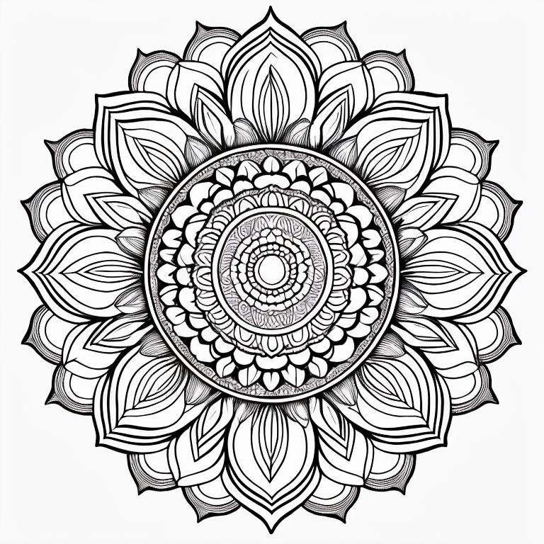 Mandala ,Coloring Book, ColoringBookAF,,   <lora:ColoringBook21Config4WithoutTEV2:1>
