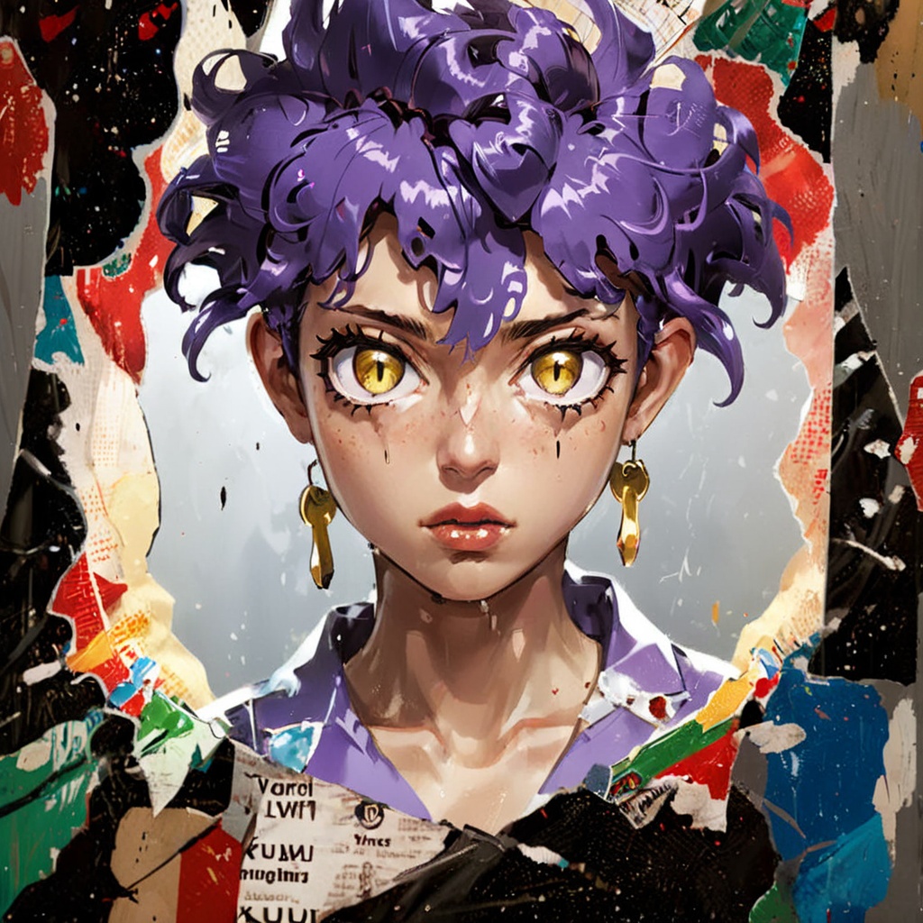 hinting at a complex and mind-bending psychological narrative,  stylized by Vik Muniz,  anime key visual on Tensor.Art