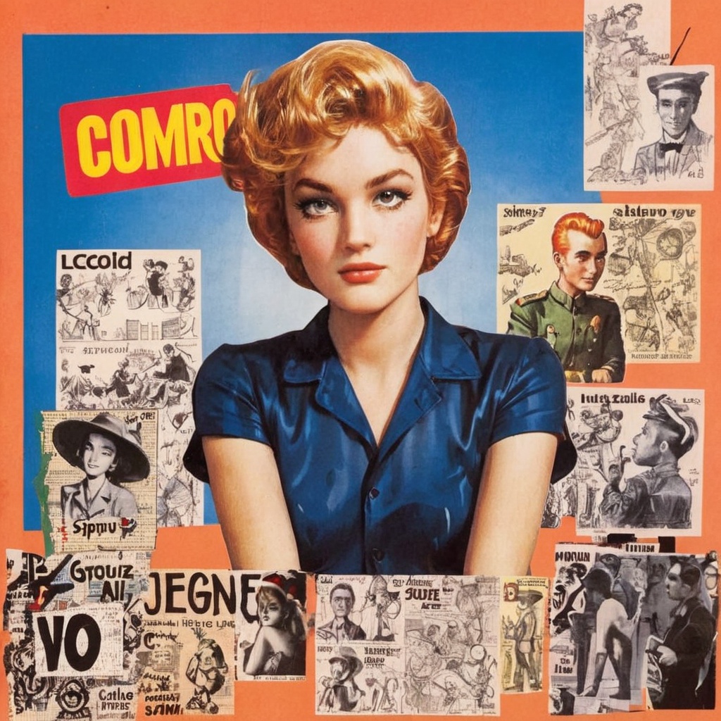 aw0k collage,  belgian comic strips,  spirou on Tensor.Art