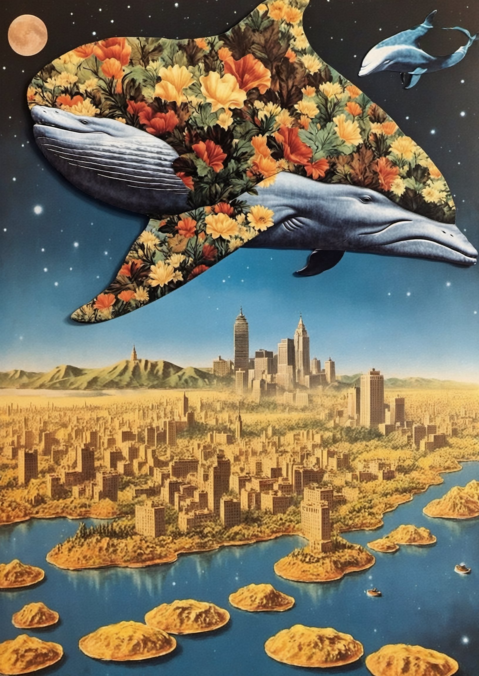 (masterpiece,  best quality),  A dreamlike scene with a winged whale swimming in a sea of melted clocks on Tensor.Art