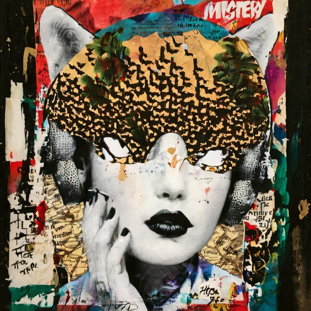 aw0k collage,  noir propaganda mystery,  highly detailed on Tensor.Art