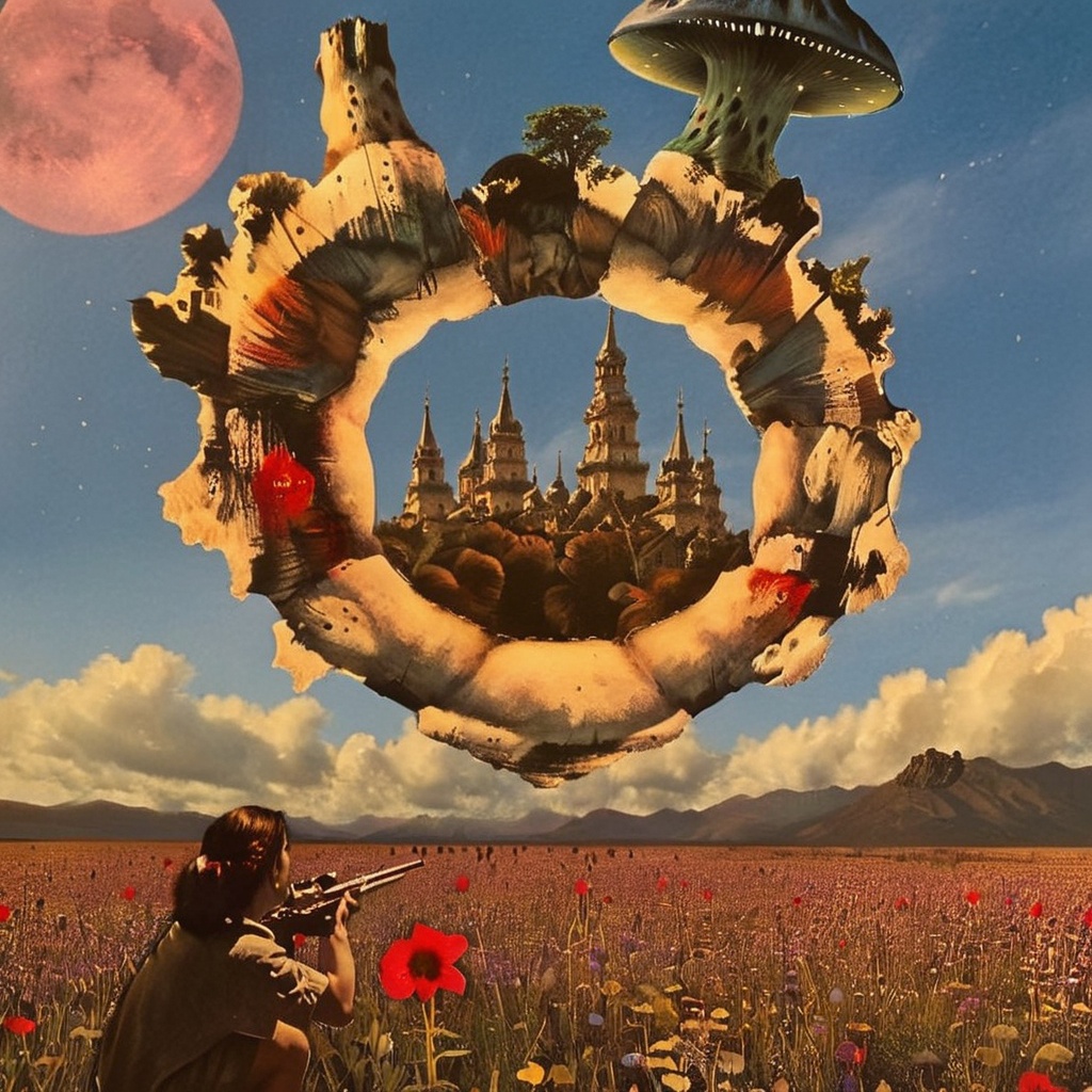 aw0k collage,  super fine concept art,  inspired by Totoro | whimisical | humorous | necronomicon art | apocalypse | ghibl...