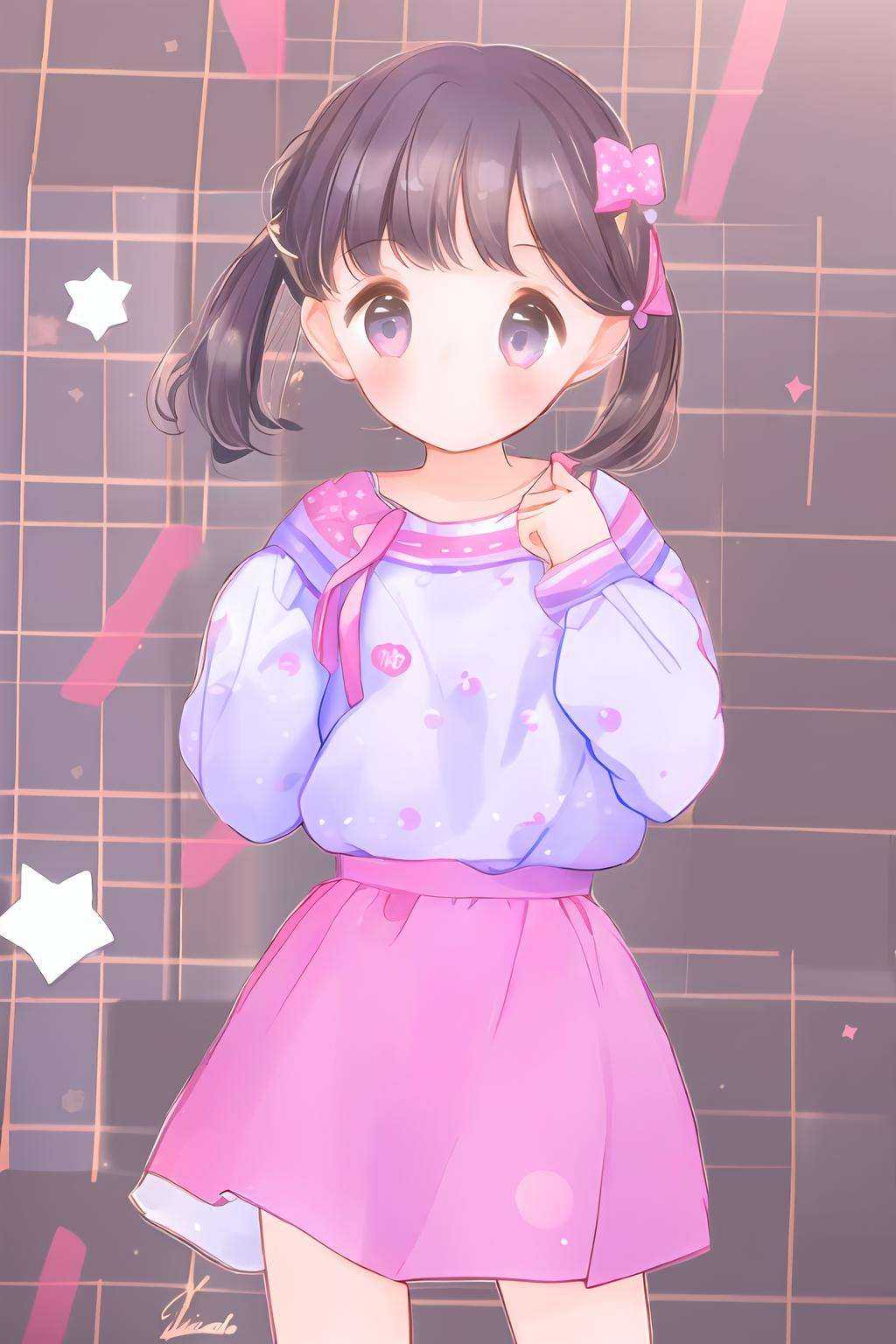 1girl,<lora:cartoon_stickers:1.5>,