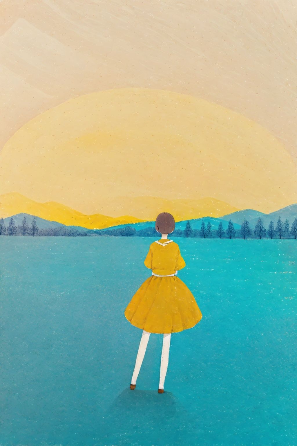 masterpiece,1girl,solo,standing,green,river,looking at the viewer,lowsaturation