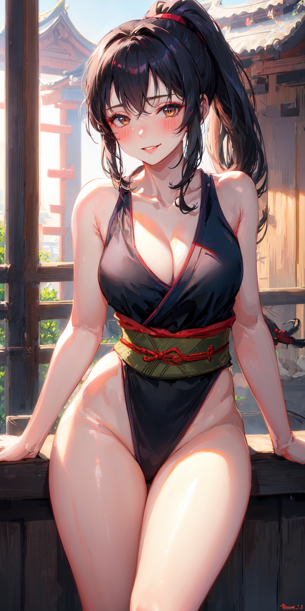 1girl,  ponytail,  parted lips on Tensor.Art
