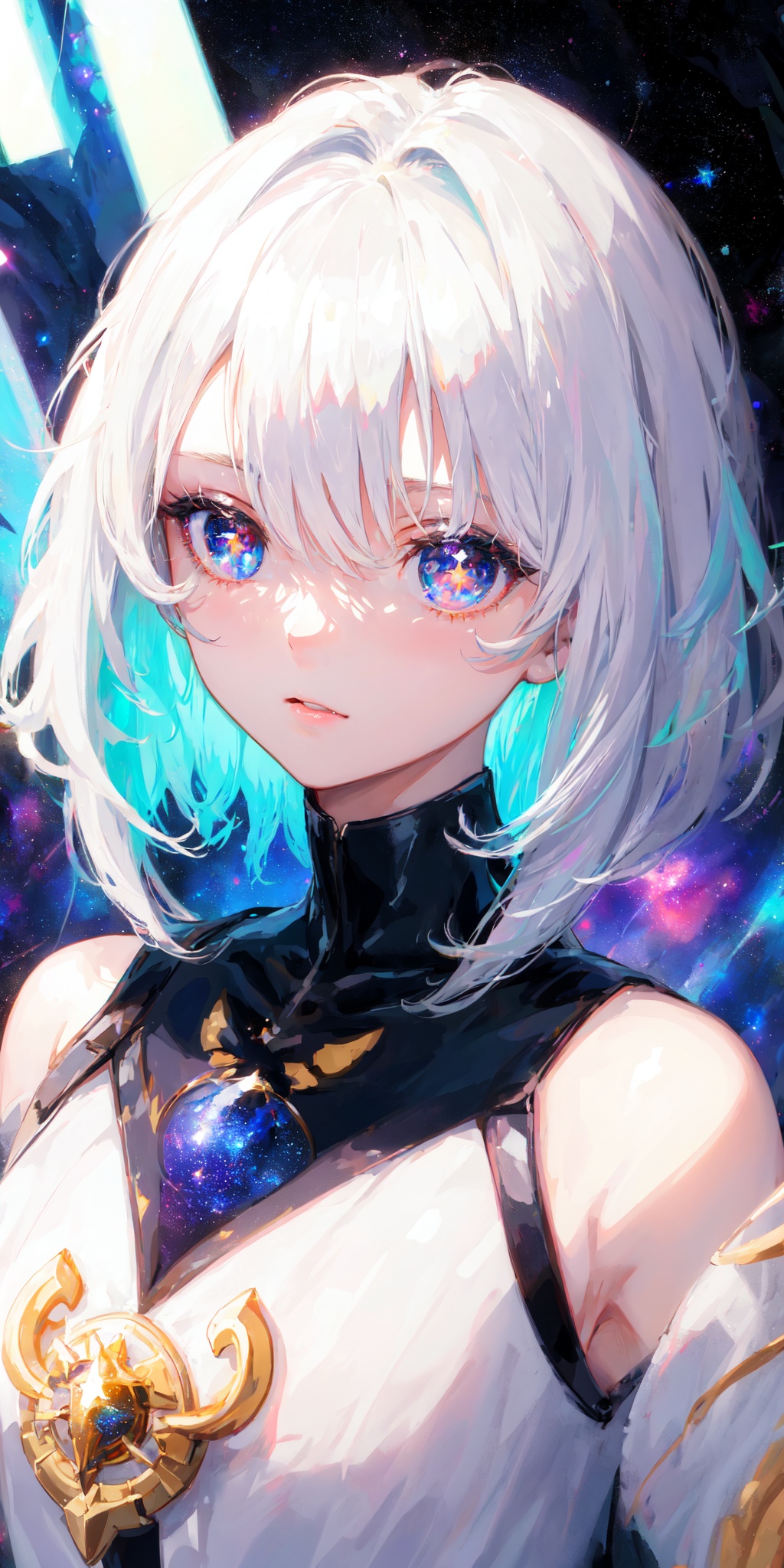 1girl,  white hair,  symbol-shaped pupils on Tensor.Art