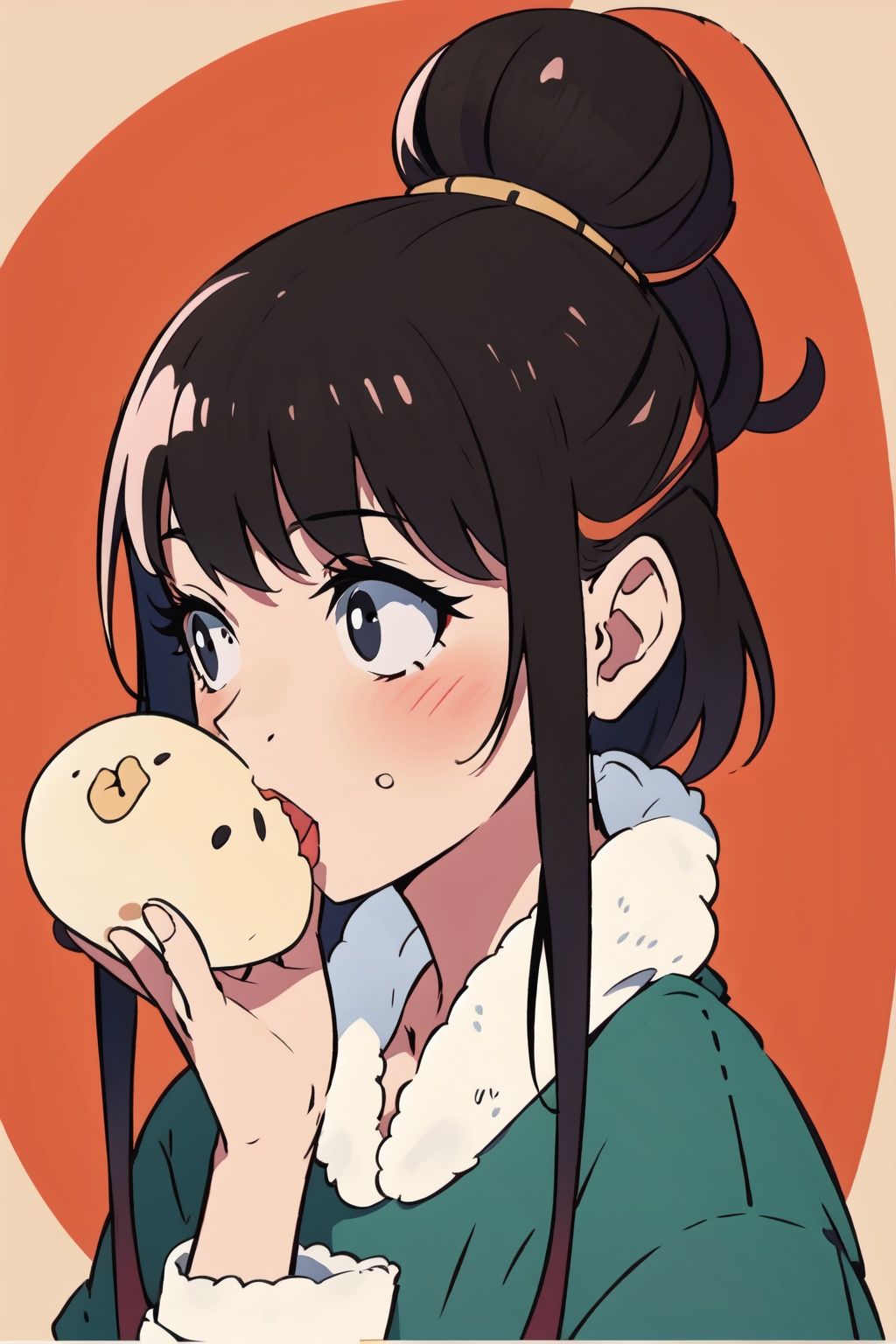  absurdres,incredibly absurdres,reality,realistic,,(solo:1.2),1girl,full_shot,Eating steamed buns,steamed stuffed bun,