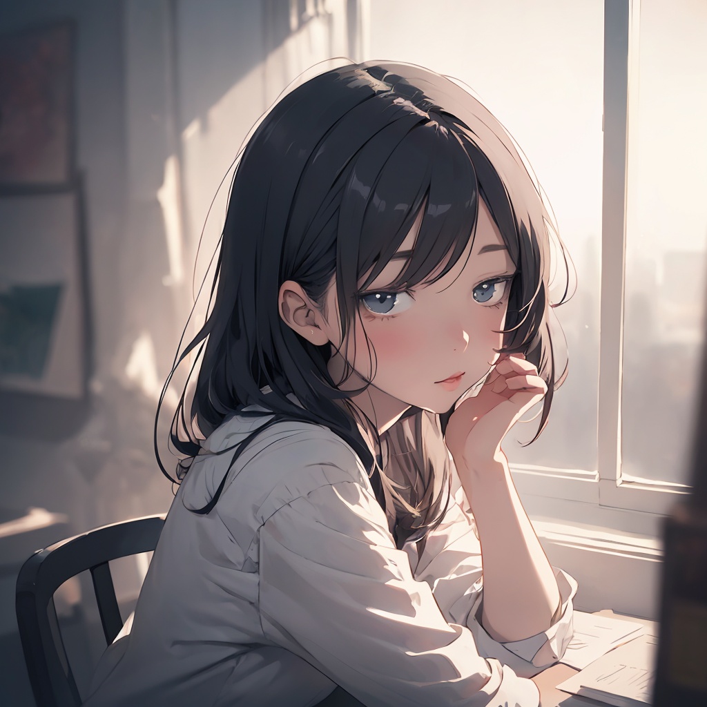 kawaii illustration. colorful sketch,  emo girl,  atmosphere on Tensor.Art