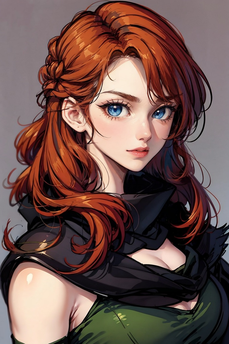young girl,  red hair,  blue eyes on Tensor.Art