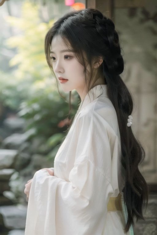  solo, highly detailed, cinematic highlight hair, (best quality), ((masterpiece)),1girl, black hair,updo, black eyes, realistic,hanfu,moyou