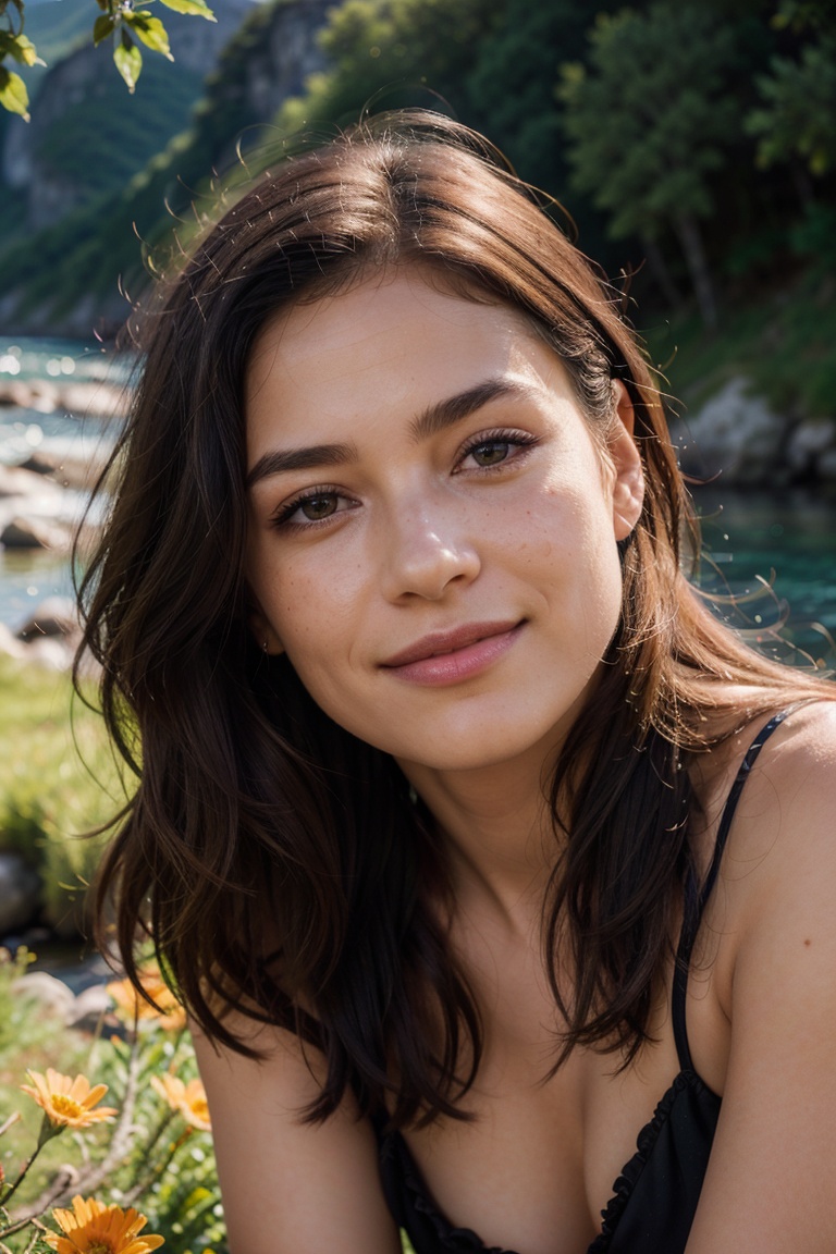 photorealistic,  ultra-detailed,  vibrant photography of a woman in nature on Tensor.Art