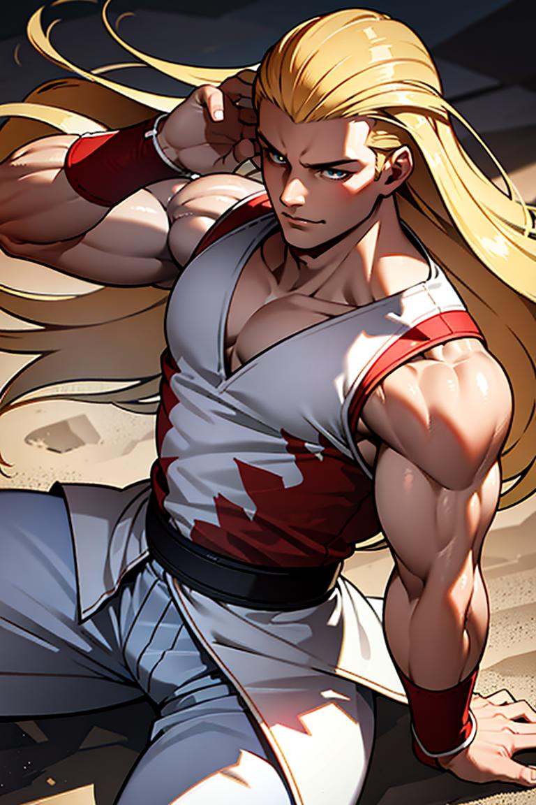 (masterpiece,  best quality:1.2),  man,  solo,  1guy,  white clothes,  long hair,  blonde hair,  slick hair,  sleeveless jumper,  white top with red colors,  black belt,  bracelets,  white pants,  boots,  smirk,  (depth of field:1.1),  ,  photo of person,  sitting,  at the beach,  masterpiece,  highness,  perfect face,  perfect picture,  detailed eyes,  sharp focus, High detailed view,<lora:EMS-94724-EMS:1.000000>