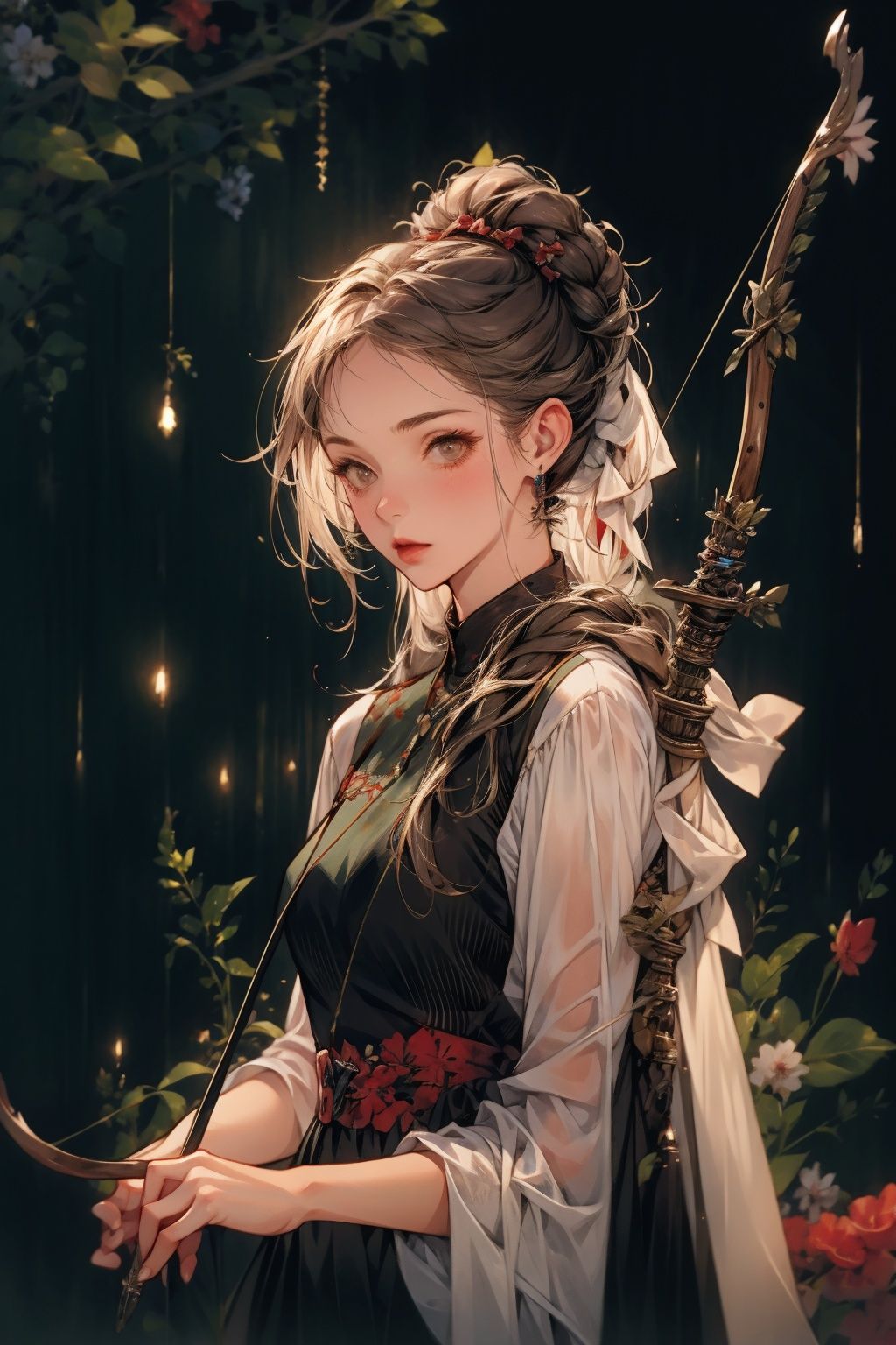  absurdres,incredibly absurdres,reality,realistic,,(solo:1.2),1girl,(full_shot:1.2),Bow archery,bow,archer,(bow:1.2)
