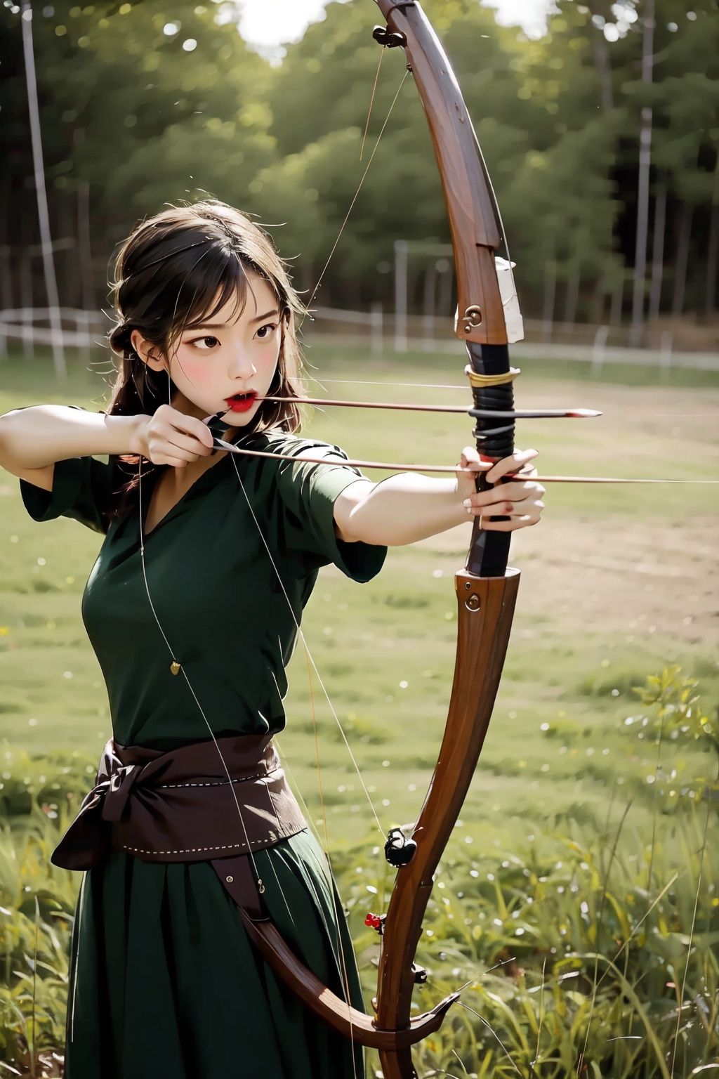  absurdres,incredibly absurdres,reality,realistic,,(solo:1.2),1girl,(full_shot:1.2),(Bow archery:1.2),bow,archer,(bow:1.2)