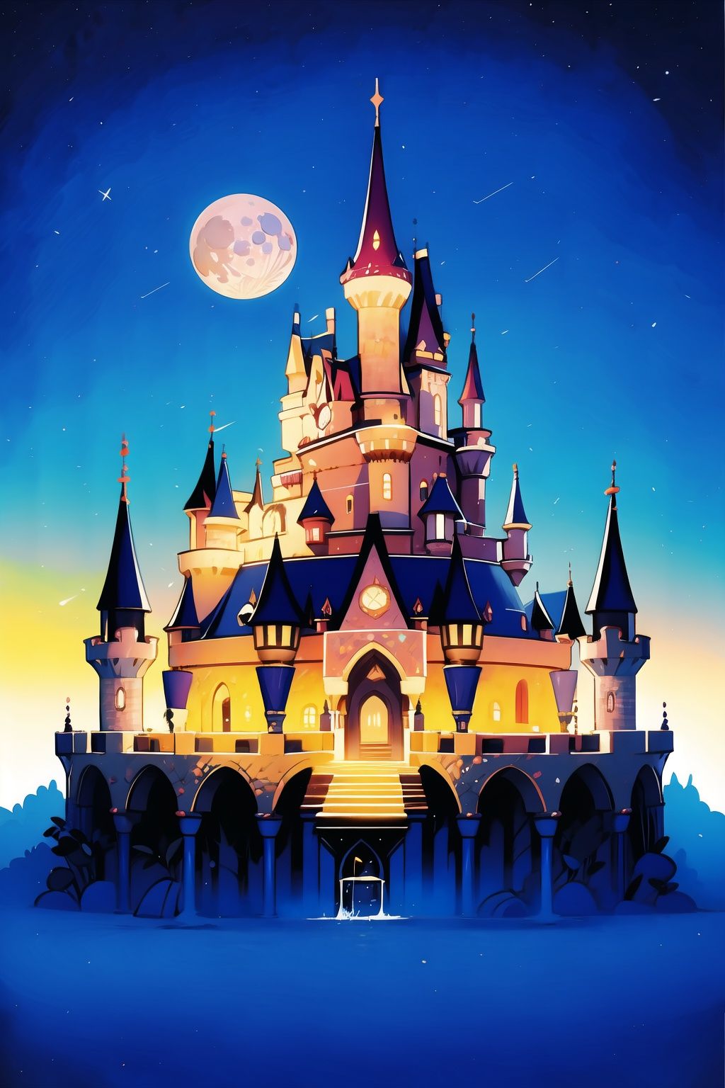 absurdres,incredibly absurdres,reality,realistic,,(solo:1.2),1girl,full_shot,,zgct color,Energetic girl, MG_ip,Landscape wallpaper style,dream castle