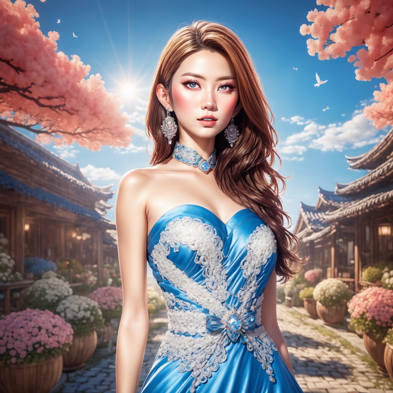 ((Full-Body)),  1female Korean hot model,  wearing ((haute couture dress)) on Tensor.Art