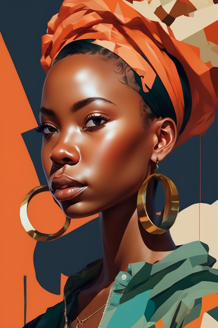 abstract 1998 african hairstyle hiphop girl by sachin teng x supreme,  attractive,  stylish on Tensor.Art