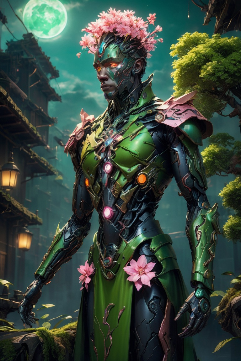 (The king),  (Cyberpunk Treeman),  metal leaves on Tensor.Art