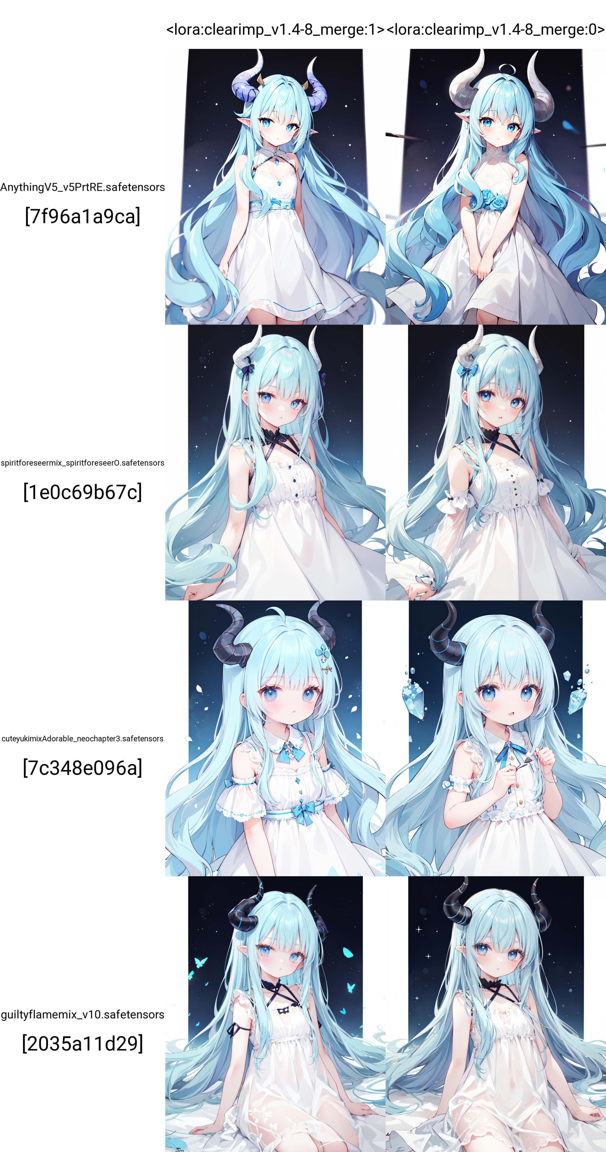 blue eyes,  long hair,  horns on Tensor.Art