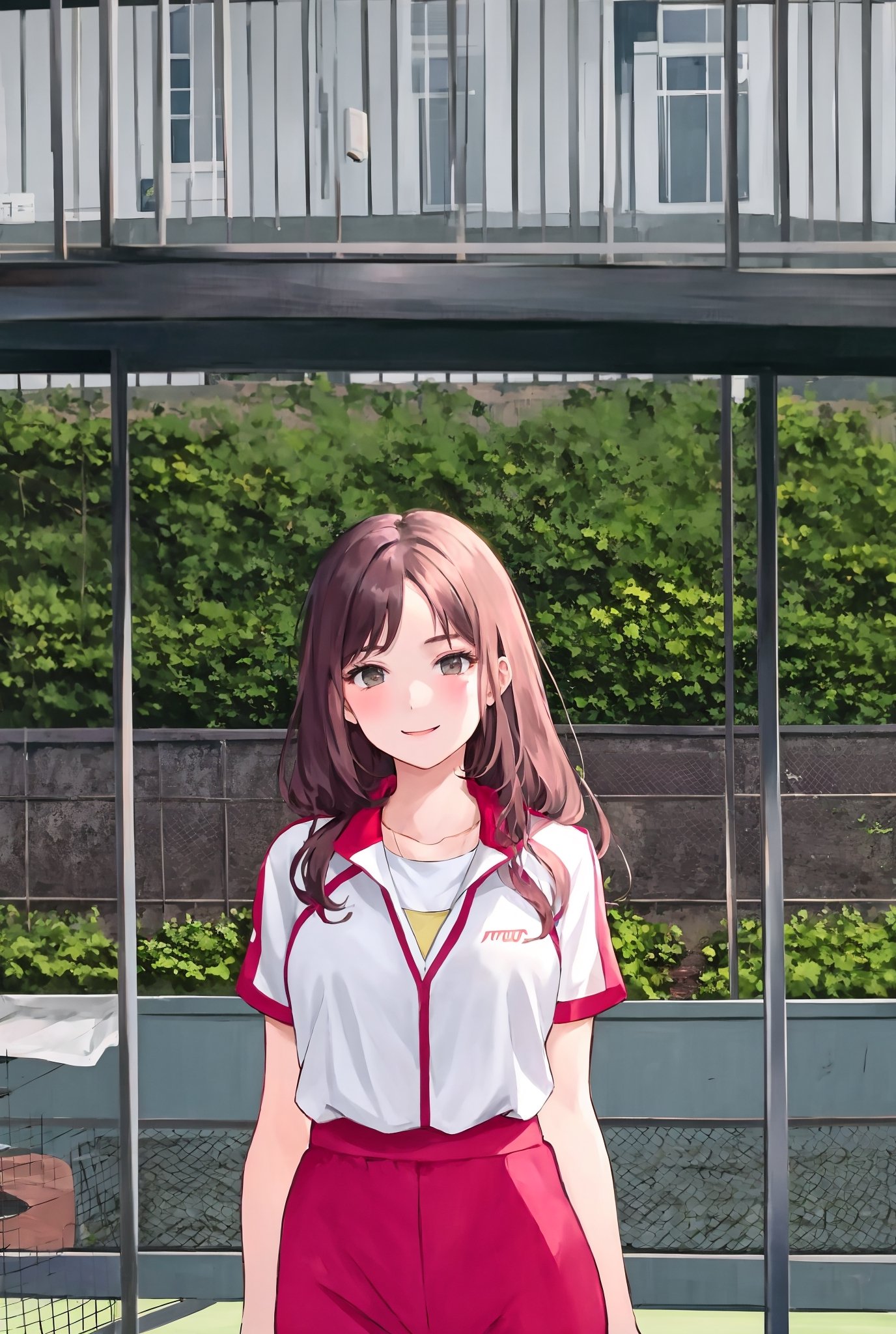 Portrait of beautiful girl playing badminton,  , on Tensor.Art