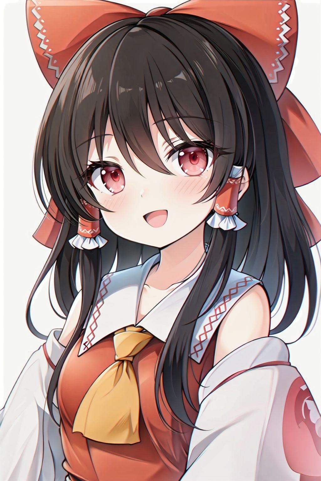 Hakurei Reimu,  upper body,  black hair on Tensor.Art