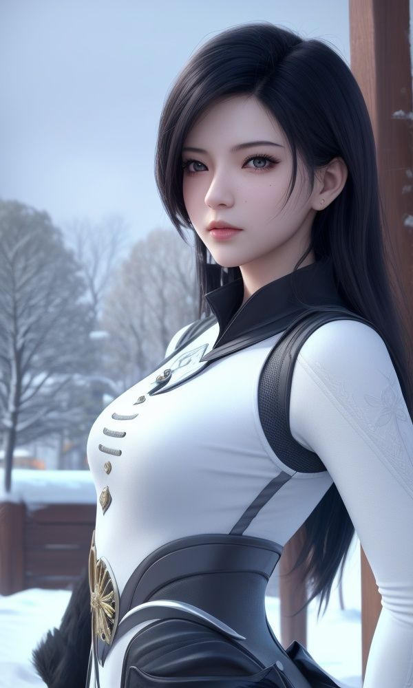 (,1girl, ,best quality, )<lora:346-DA-梦塔·雪谜城-成芊:0.7>,masterpiece, (( , )),, realistic,science fiction,mole, ultra realistic 8k cg, ,tamari \(flawless\),     ,outdoors,  (()), (), ,, snow, snowing,