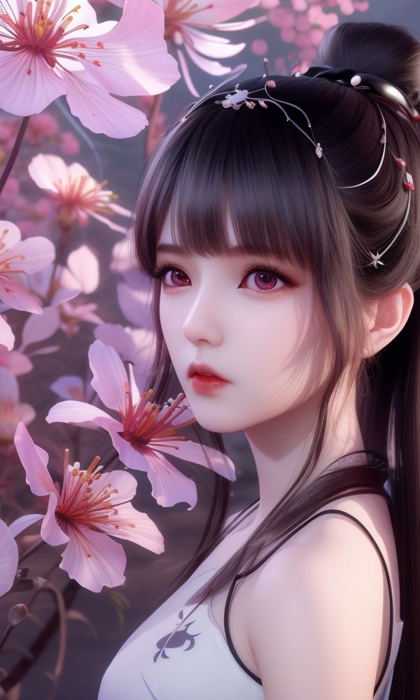 (,1girl, ,best quality, )<lora:349-DA-斗罗大陆-小舞-成年:0.7>,, ,masterpiece, (( , )),, realistic,science fiction,mole, ultra realistic 8k cg, ,tamari \(flawless\),     ,spider lily, lily \(flower\),cherry blossoms,plum blossoms, strawberry blossoms      (()), (),