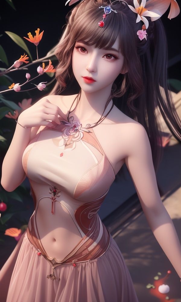 (,1girl, ,best quality, )<lora:349-DA-斗罗大陆-小舞-成年:0.8>,, ,masterpiece, (( , )),, realistic,science fiction,mole, ultra realistic 8k cg, ,tamari \(flawless\),     ,orange blossoms, spider lily, lily \(flower\),cherry blossoms,plum blossoms, strawberry blossoms      (()), (),