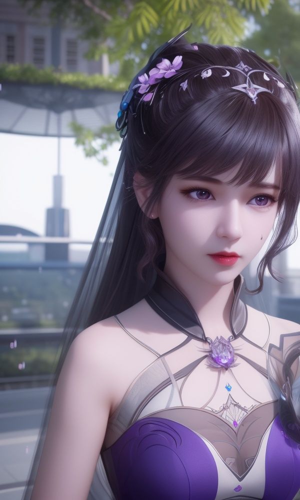 (,1girl, ,best quality, )<lora:349-DA-斗罗大陆-小舞-成年:0.8>,, ,masterpiece, (( , )),, realistic,science fiction,mole, ultra realistic 8k cg, ,tamari \(flawless\),     ,purple flower,       (()), (),
