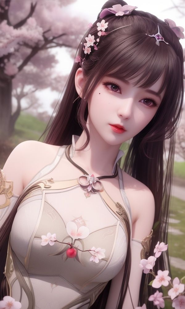 (,1girl, ,best quality, )<lora:349-DA-斗罗大陆-小舞-成年:0.6>,, ,masterpiece, (( , )),, realistic,science fiction,mole, ultra realistic 8k cg, ,tamari \(flawless\),     ,plum blossoms, cherry blossoms      (()), (),