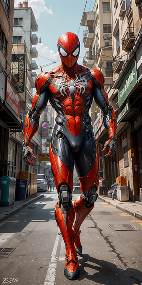 a photograph of spider man 2099,  biomechanical,  complex robot on Tensor.Art