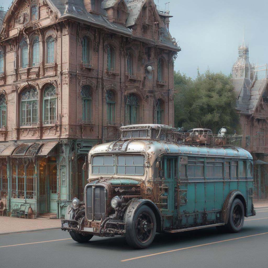 a bus,  ste4mpunk by nocor1i8 on Tensor.Art