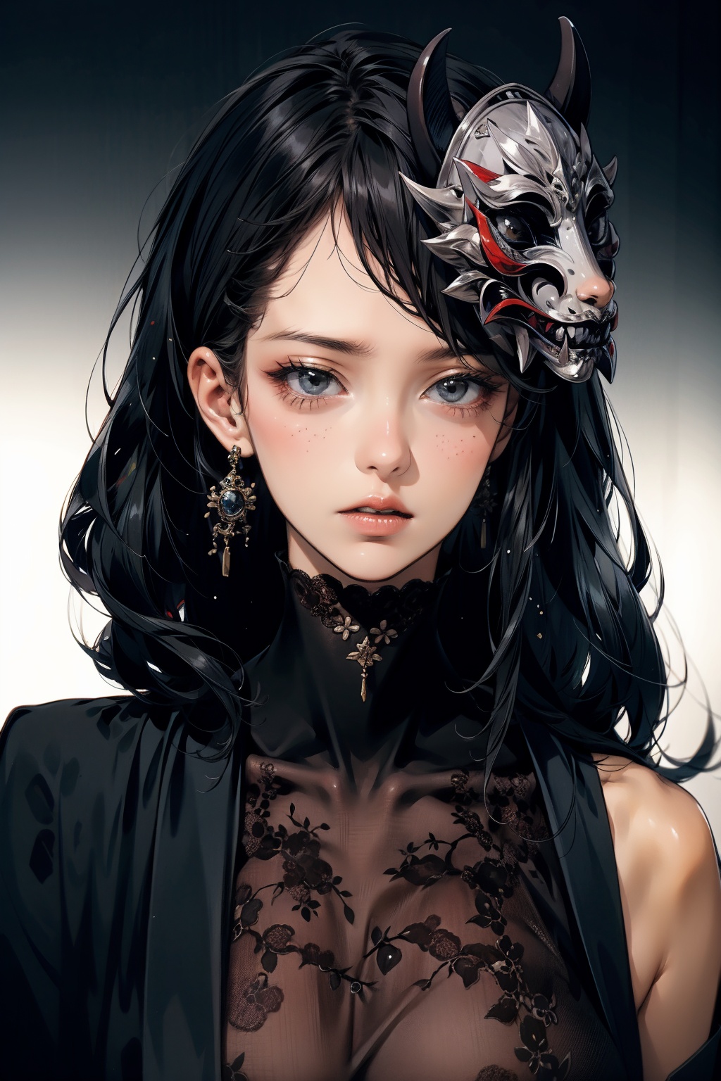  absurdres,incredibly absurdres,reality,realistic,,(solo:1.2),1girl,Take off or put on_mask,Beast Mask,disguise