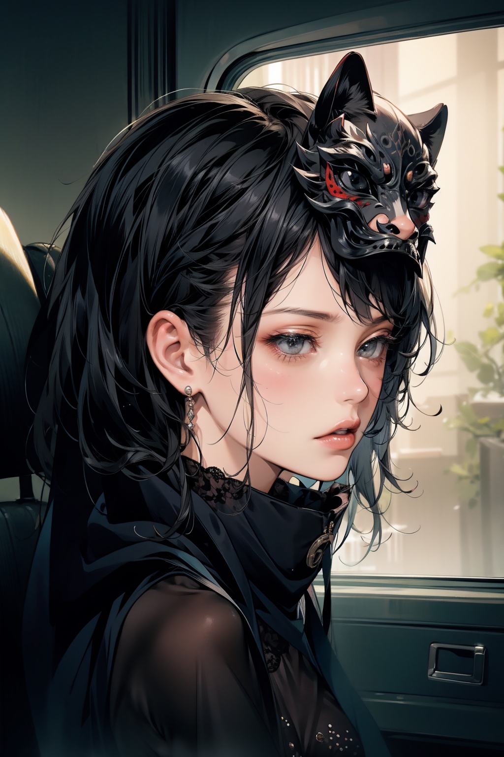  absurdres,incredibly absurdres,reality,realistic,,(solo:1.2),1girl,Take off or put on_disguise,disguise for covering the face,disguise, Take off or put on_disguise, saw mask