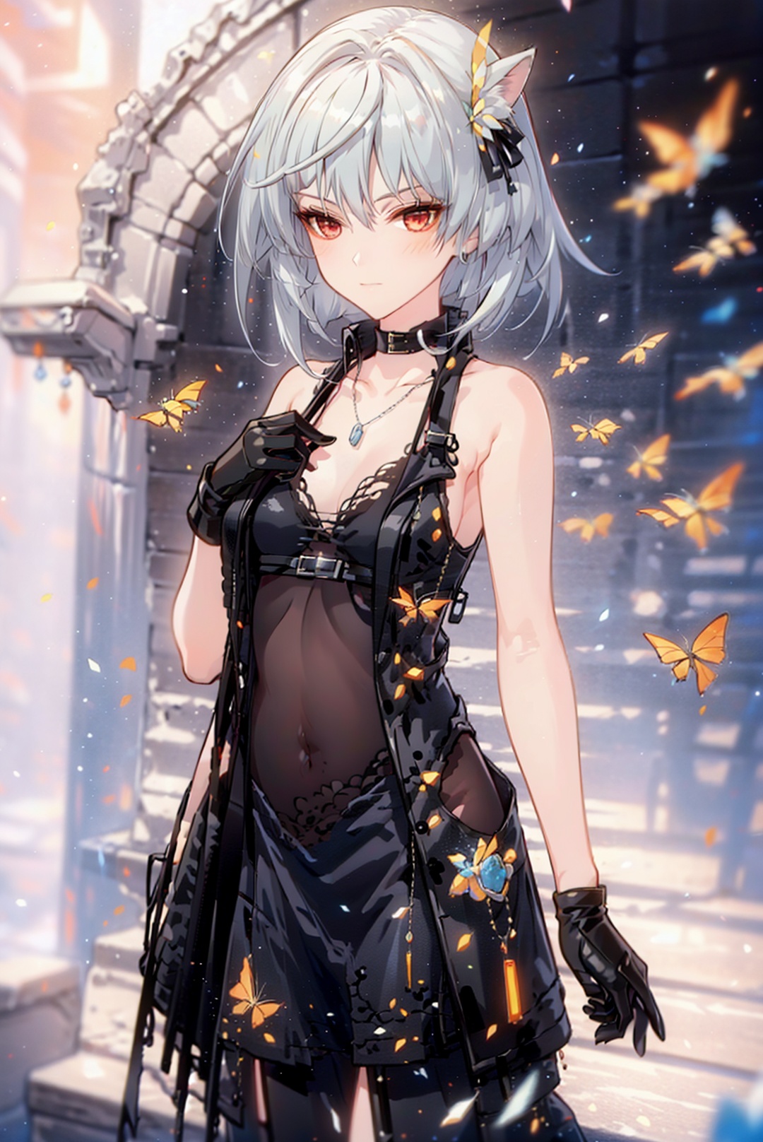 1girl,  solo,  gloves on Tensor.Art