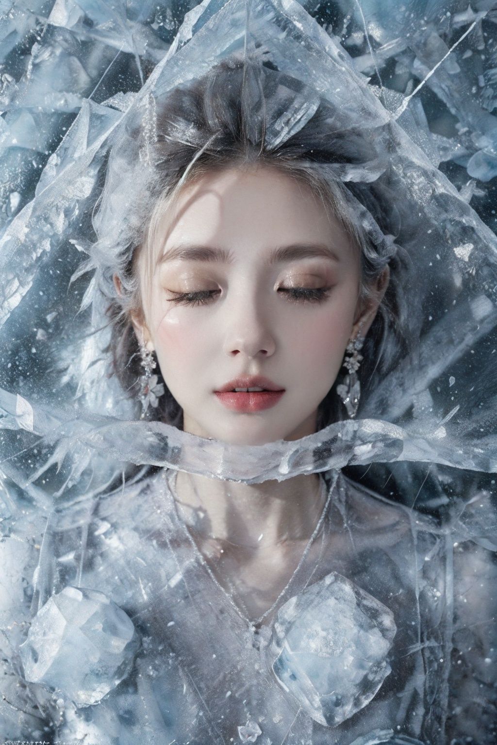 scattered with rose petals,(ice:1.4),ice cone,1girl,solo,Ice wraps around the girl (lingering:1.2),frost nova,a bit like circular magic,facing camera,<lora:ice cake_20231126200433-000018:0.7>,extremely detailed 8K wallpaper,(an extremely delicate and beautiful),intricate detail,exquisite eyes,<lora:lolita_洛丽塔裙子_款式1:0.3:lbw=1,1,0,0,0,1,1,1,1,1,1,1,1,1,1,1,1>,ice bound,ice cake,closed eyes,ice cracks,