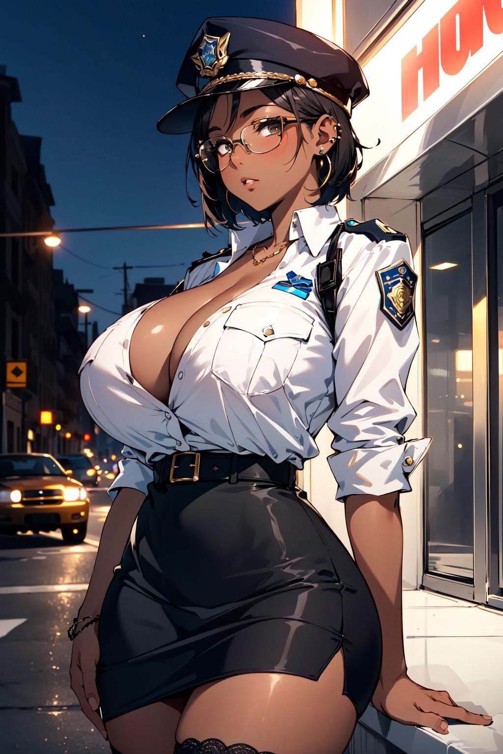 (1girl,  solo),  (a sexy policewoman) on Tensor.Art