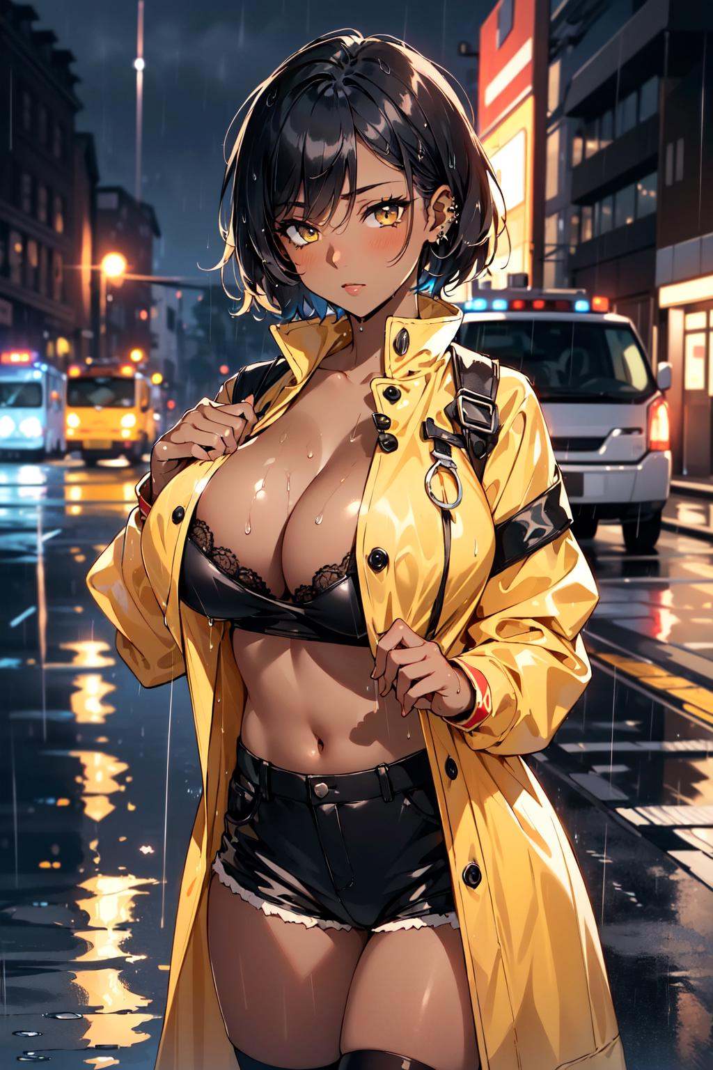 (1girl,  solo),  (a sexy firefighter) on Tensor.Art
