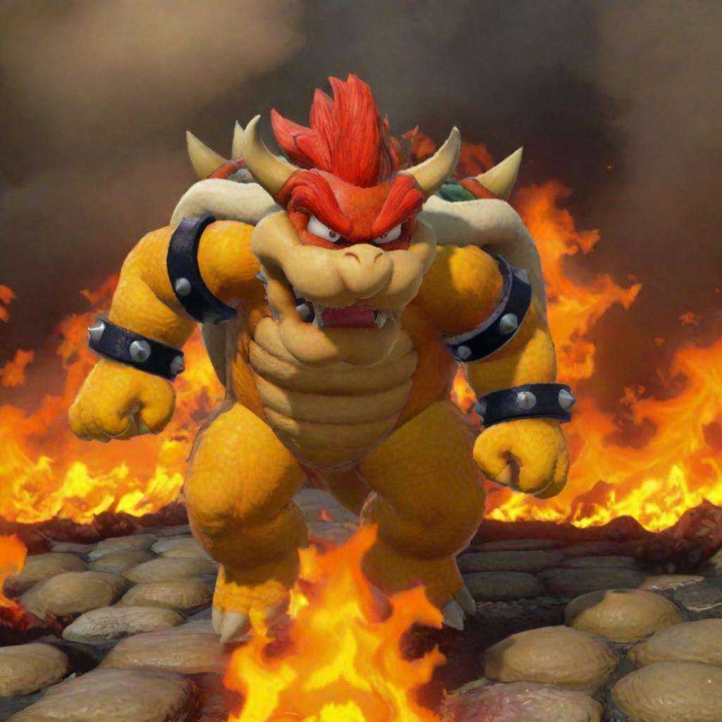 Bowser running in the hell, realistic <lora:Bowser-cai:1> <lora:LCMSDXL:1>