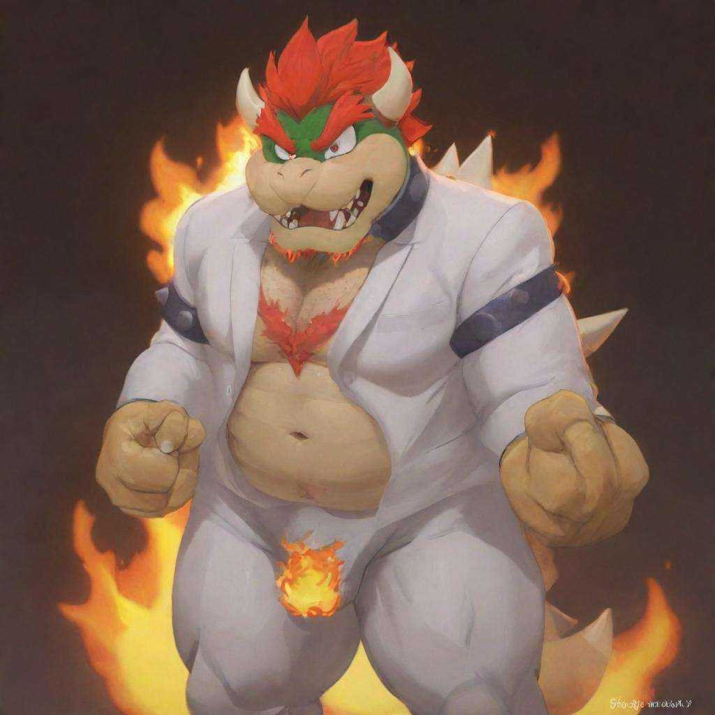 Bowser,  wearing wedding suit,  bulge crotch on Tensor.Art